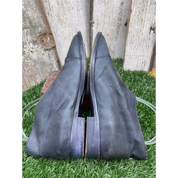 Free People Royale Flat Gray Black Leather Pointed Flats Women's EU38 US 8 - Picture 6 of 9